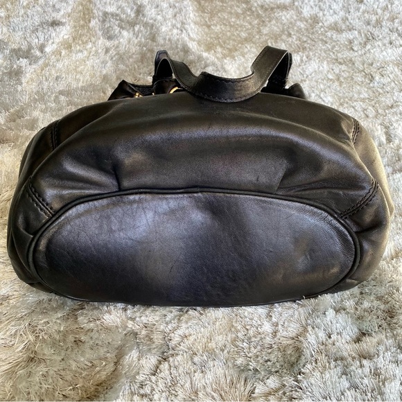 Michael Kors Black Soft Leather, Gold Hardware Shoulder Bag - Picture 10 of 14